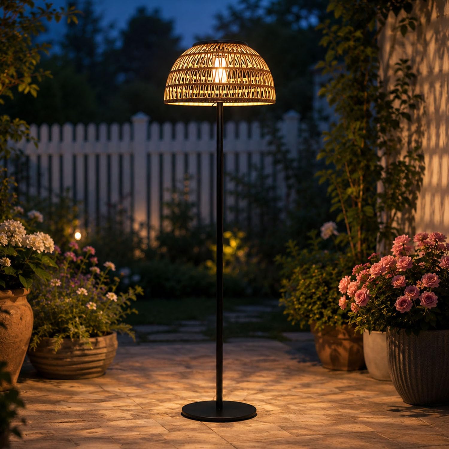 Beige Solar Outdoor Floor Lamp - Solar Lamp review and price