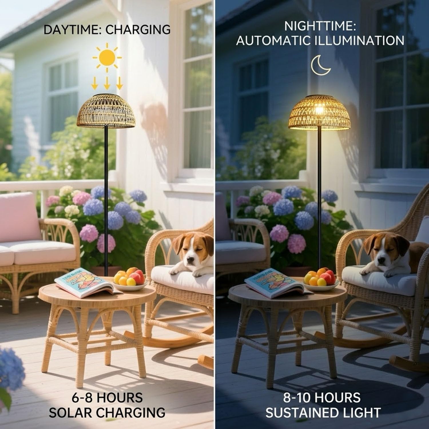 Beige Solar Outdoor Floor Lamp - Solar Lamp review and price