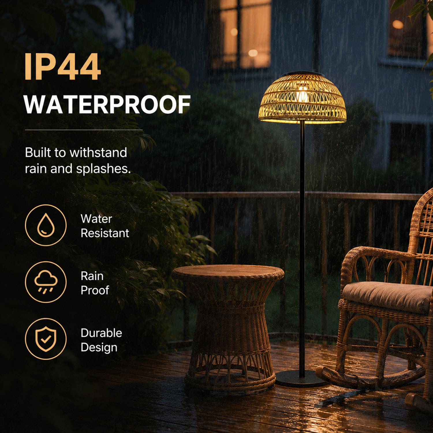 Beige Solar Outdoor Floor Lamp - Solar Lamp review and price
