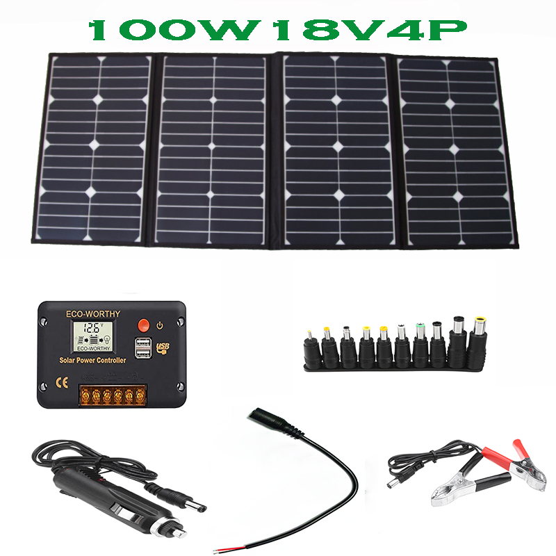 Portable 100 Watt Folding Sola - Charge Controller Solar review and price