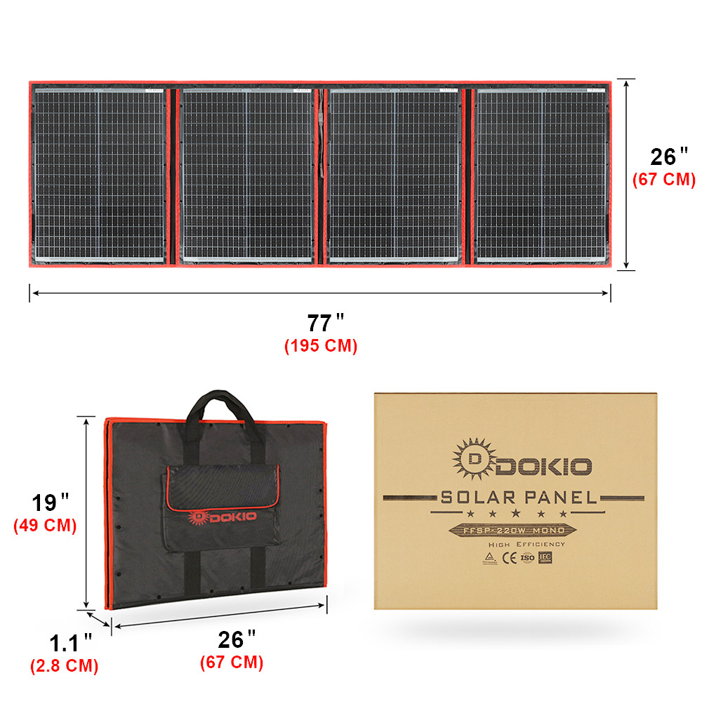 Dokio Brand Flexible Foldable  - Solar Panel 200W review and price