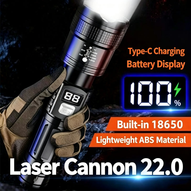 Zoomable Tactical Laser Flashl - Energy Monitor Meter review and price
