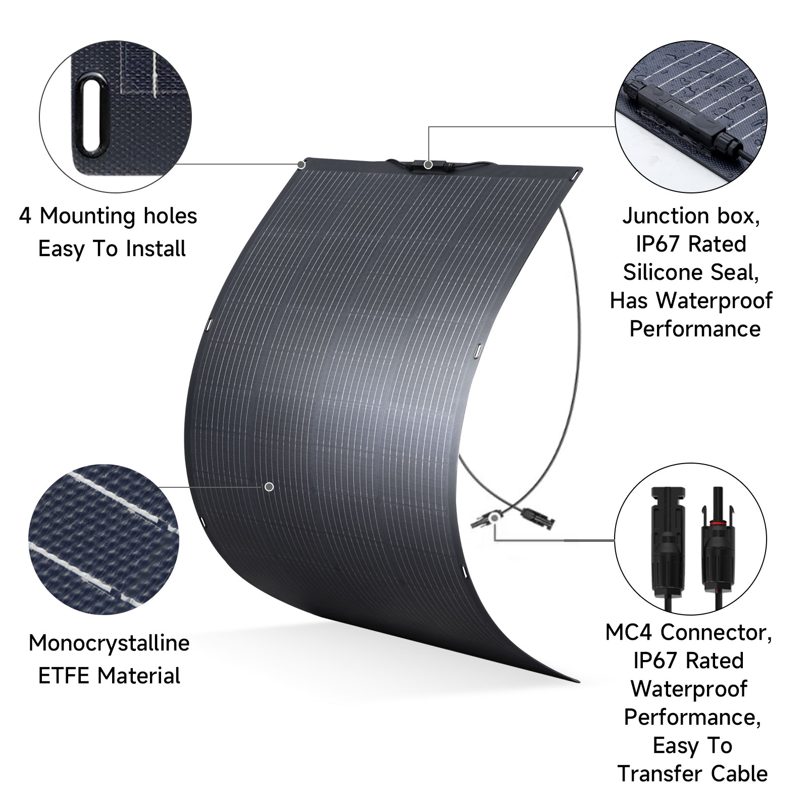 200W High Efficiency Flexible  - Solar Panel 200W review and price